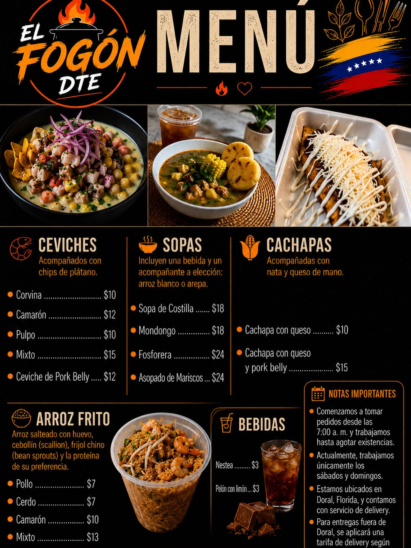 Menú de El Fogón DTE